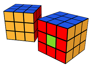 Image showing Rubik cube toy vector or color illustration