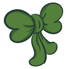 Image showing Clipart of a green bow vector or color illustration