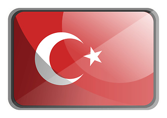 Image showing Vector illustration of Turkey flag on white background.