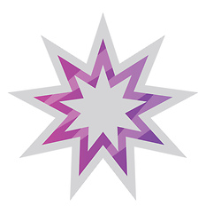 Image showing White and purple Bahai star symbol vector illustration on a whit