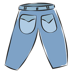 Image showing Portrait of a showcase blue-colored jeans pant vector or color i