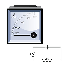 Image showing Minimalistic ammeter vector illustration on white background.