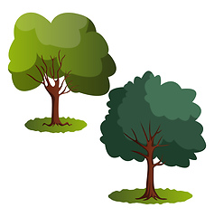 Image showing Couple of green trees vector illustration on white background