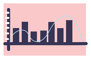 Image showing Purple graphic diagram with blue progress line illustration vect