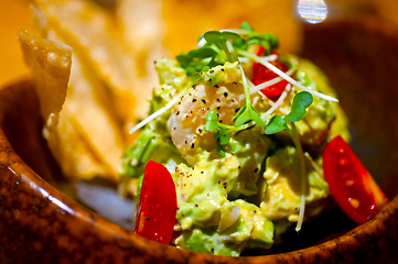 Image showing avocado and shrimps salad