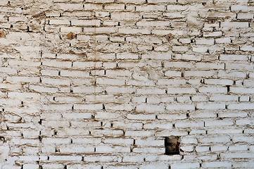 Image showing dirty white brick wall background