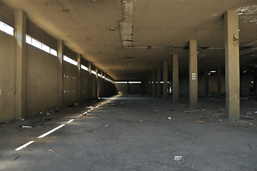 Image showing abandoned factory concrete interior