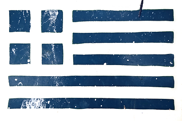 Image showing greek flag grunge stencil