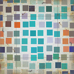 Image showing grunge squares abstract pattern