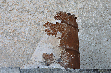 Image showing marble dust powder and rusty barrel