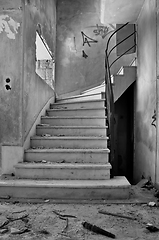 Image showing old staircase and dirty floor