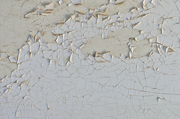 Image showing peeling paint white wall