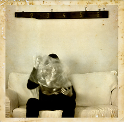 Image showing psychic medium with ectoplasm antique photo