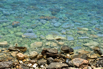 Image showing sea water stone beach background