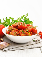 Image showing Tomatoes Korean in plate on table