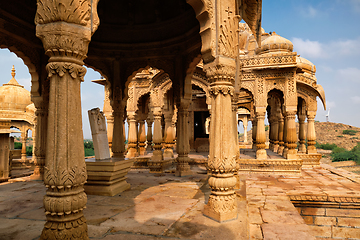 Image showing Bada Bagh cenotaphs Hindu tomb mausoleum . Jaisalmer, Rajasthan, India