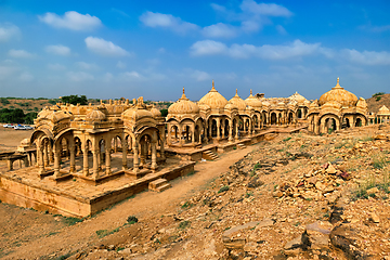 Image showing Bada Bagh cenotaphs Hindu tomb mausoleum . Jaisalmer, Rajasthan, India