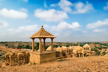 Image showing Bada Bagh cenotaphs Hindu tomb mausoleum . Jaisalmer, Rajasthan, India