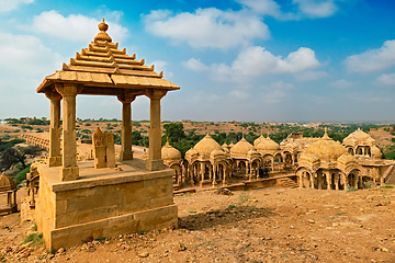 Image showing Bada Bagh cenotaphs Hindu tomb mausoleum . Jaisalmer, Rajasthan, India