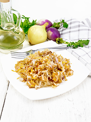 Image showing Turnip fried in plate on table