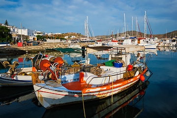 Image showing Fishing boats in port of Naousa. Paros lsland, Greece