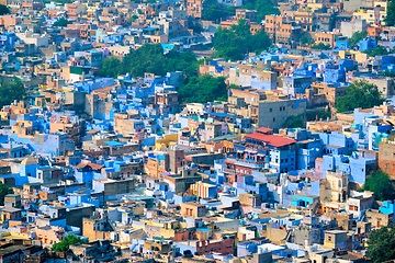 Image showing Aerial view of Jodhpur Blue City. Jodphur, Rajasthan, India