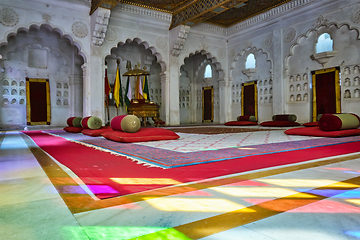 Image showing Moti Mahal The Pearl Palace court room in Mehrangarh Fort, Jodhpur, Rajasthan, India