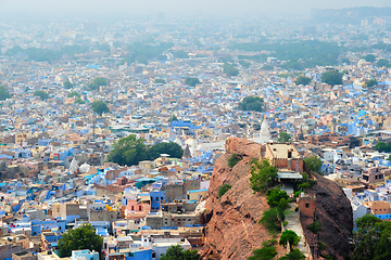 Image showing Aerial view of Jodhpur Blue City. Jodphur, Rajasthan, India