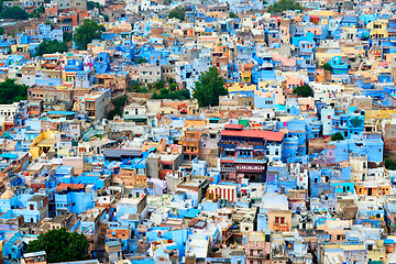 Image showing Aerial view of Jodhpur Blue City. Jodphur, Rajasthan, India