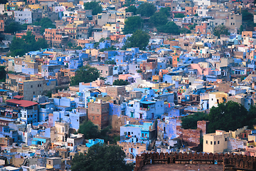 Image showing Aerial view of Jodhpur Blue City. Jodphur, Rajasthan, India