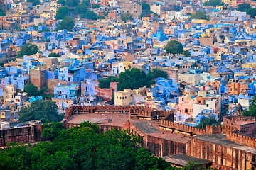 Image showing Aerial view of Jodhpur Blue City. Jodphur, Rajasthan, India