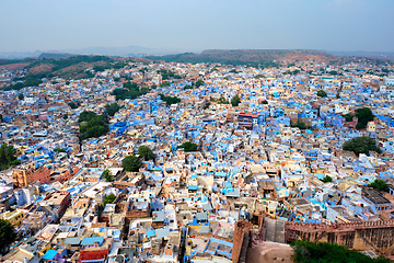 Image showing Aerial view of Jodhpur Blue City. Jodphur, Rajasthan, India