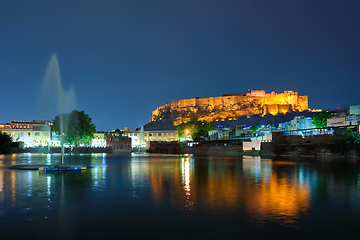 Image showing Mehrangarh fort in twilight. Jodhpur, India