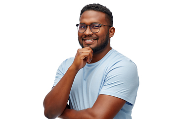 Image showing smiling african american man in glasses