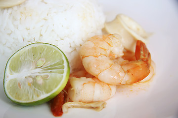 Image showing Rice with shrimp