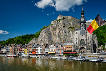 Image showing View of picturesque Dinant town. Belgium