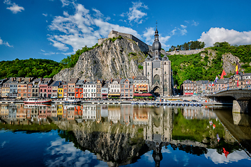 Image showing View of picturesque Dinant town. Belgium