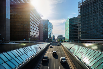 Image showing Street traffic in Brussels