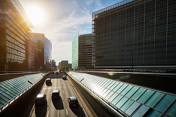 Image showing Street traffic in Brussels