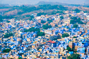 Image showing Aerial view of Jodhpur Blue City. Jodphur, Rajasthan, India