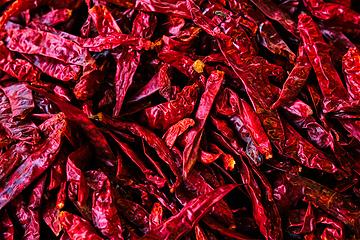 Image showing Red spicy chili peppers