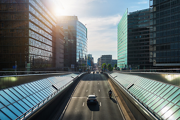 Image showing Street traffic in Brussels