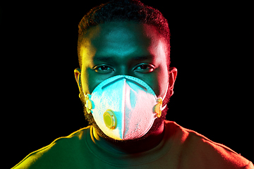 Image showing african american man in mask or respirator