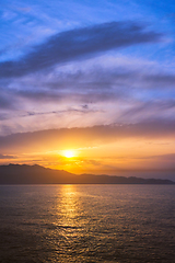 Image showing Sea sunset with dramatic sky