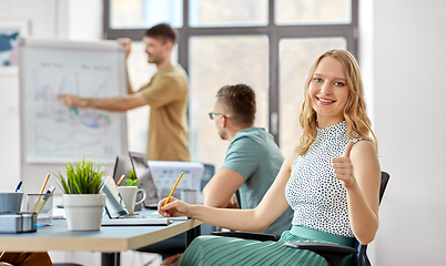 Image showing smiling businesswoman at office conference