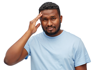 Image showing stressed young african american man with headache