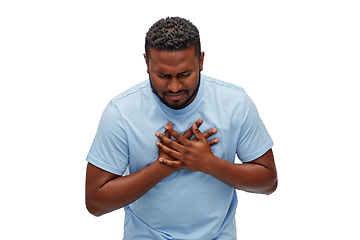 Image showing african american man suffering from heart ache