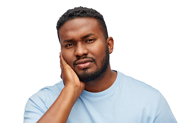 Image showing african american man suffering from toothache