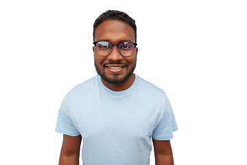 Image showing smiling african american man in glasses