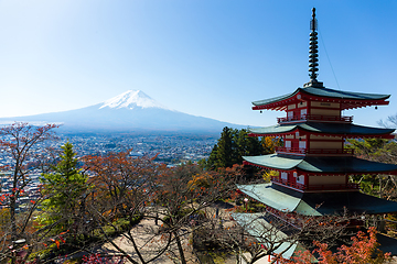 Image showing Mount Fuji and Chureito Pagoda